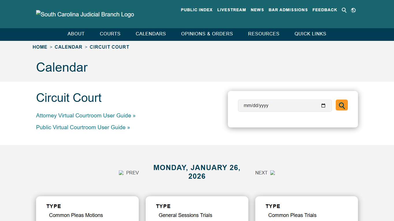 Circuit Court - South Carolina Judicial Branch