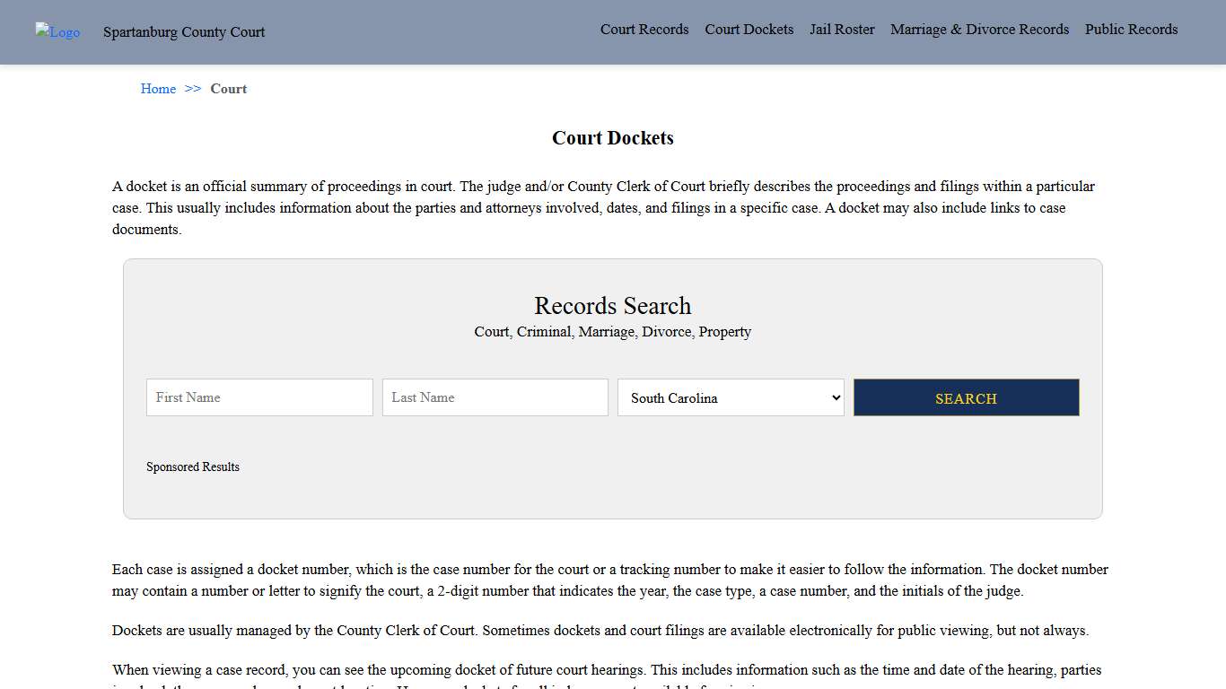 Court Dockets Spartanburg County Court
